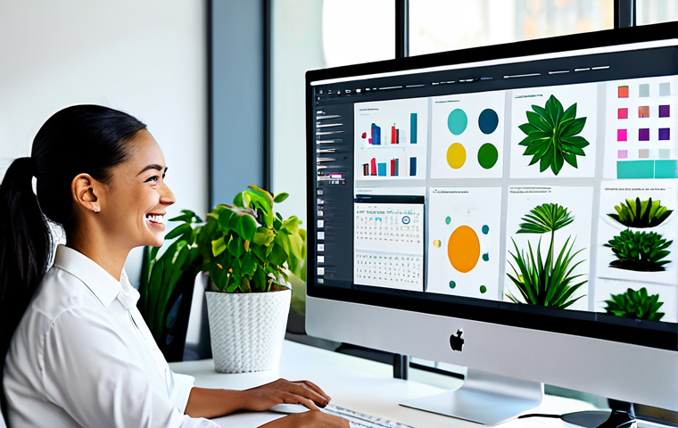 **

A graphic designer in a brightly lit, modern office space, fully clothed in professional attire, using AI-powered software on a large monitor to generate multiple ad variations. The screen displays diverse design options. The designer is smiling and appears engaged. Background includes plants and other designers working collaboratively. safe for work, appropriate content, perfect anatomy, natural proportions, high resolution, professional.

**